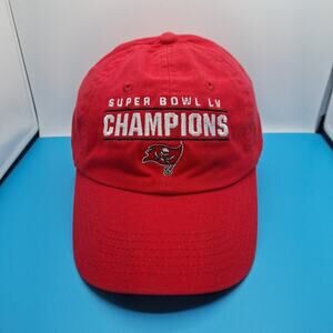 Tampa Bay Buccaneers Super Bowl LV Champions Red Hat Dad Cap Cotton